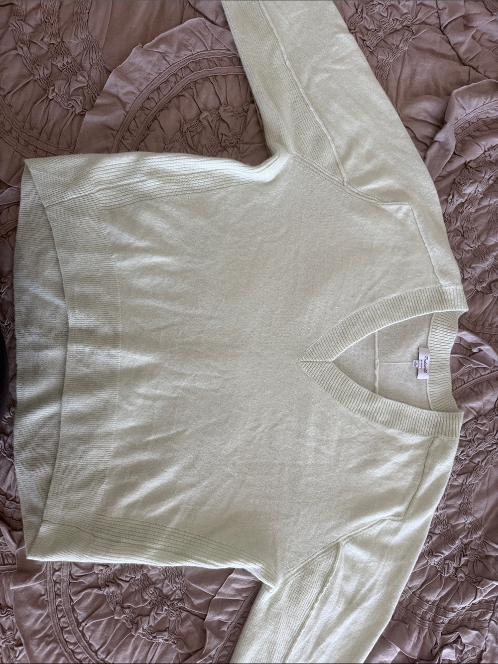 Madewell Pale Mint V-Neck Sweater